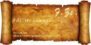 Fáth Zsanett névjegykártya