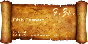 Fáth Zsanett névjegykártya